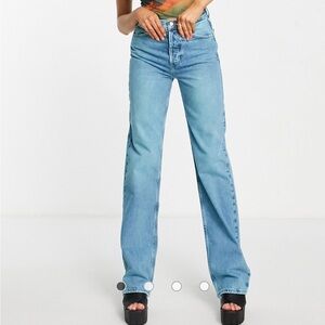 Topshop Runway Overdye Straight Leg Jeans 32x32